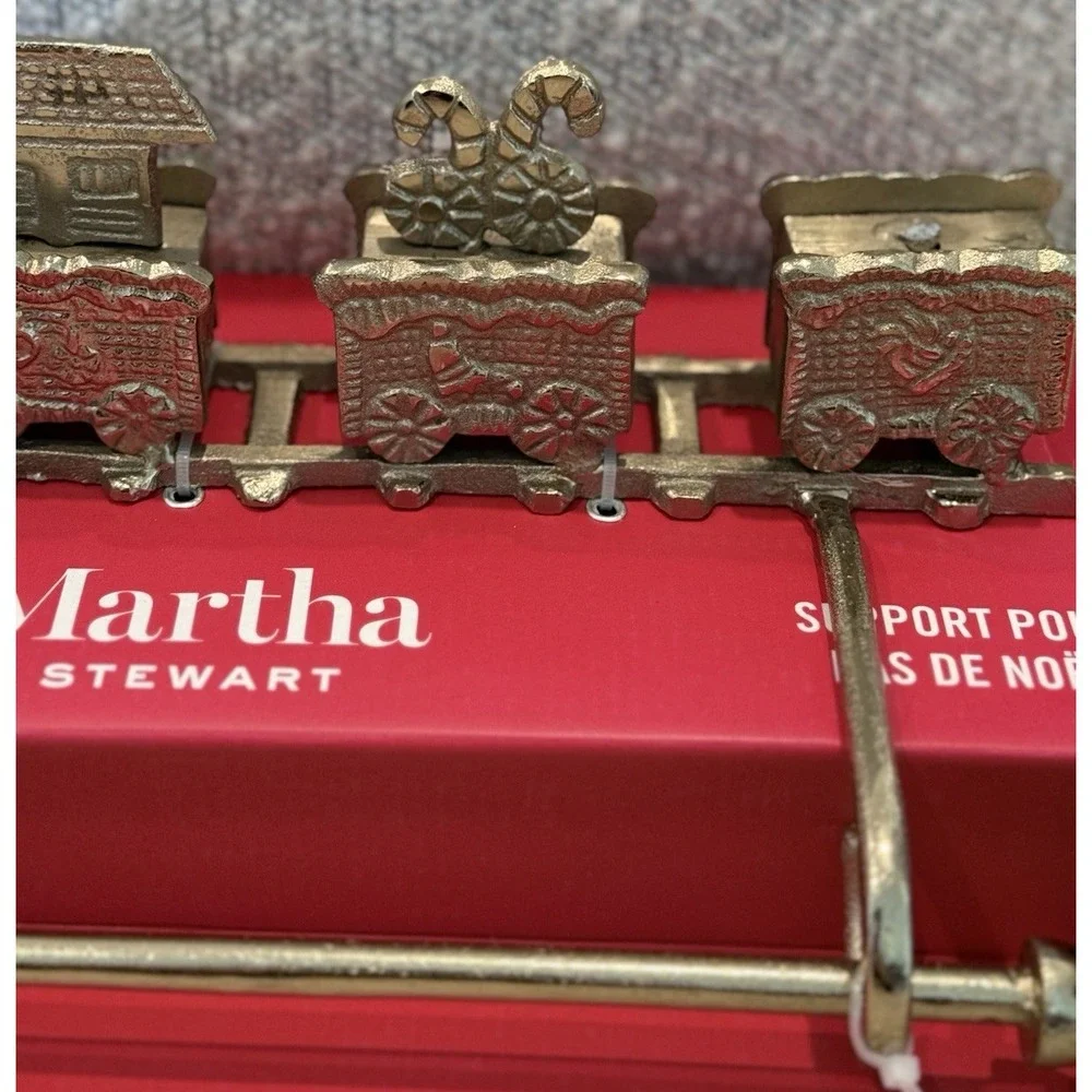 Martha Stewart Christmas Holiday Stocking Holder Rod Train On Track NIB